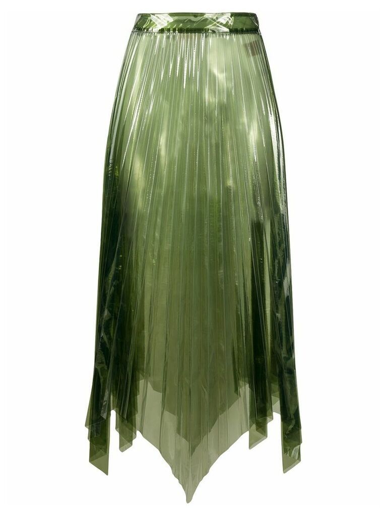 Ssheena asymmetrical pleated skirt - Green