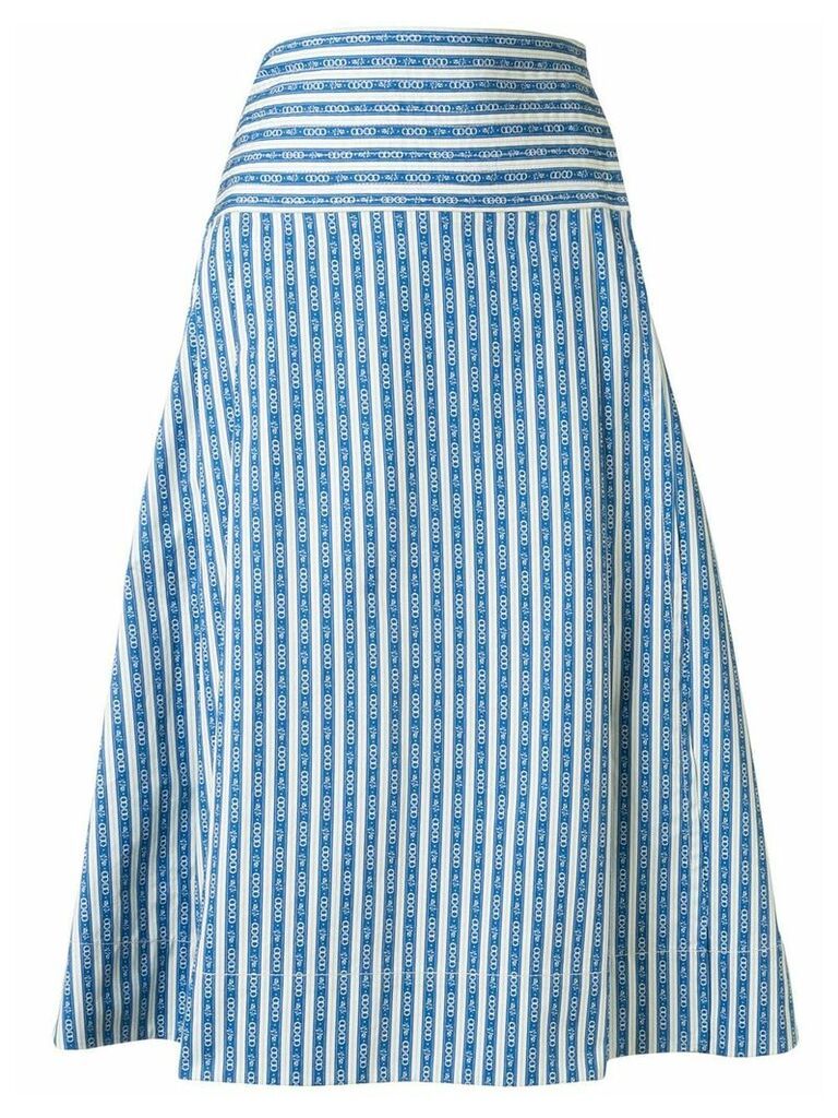 Tory Burch Gemini Link-print wrap skirt - Blue