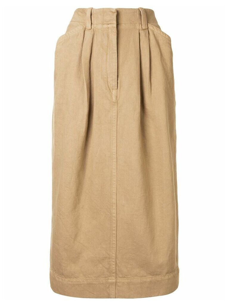 Lemaire baggy straight skirt - Brown