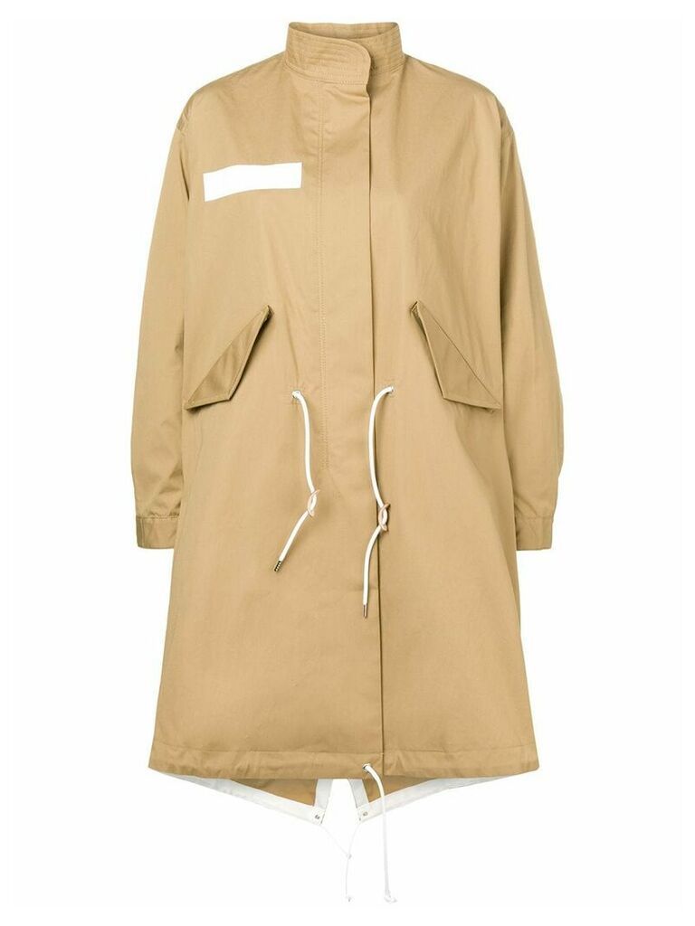 Sacai oversized midi coat - NEUTRALS