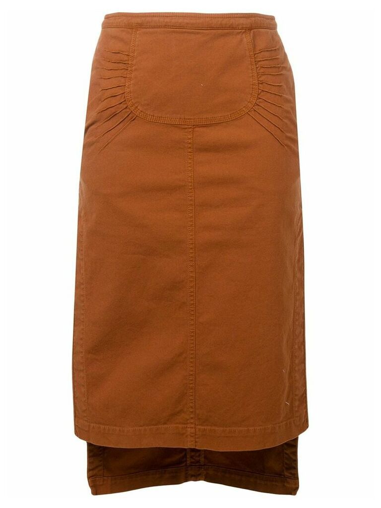 Nº21 side slit pencil skirt - Brown