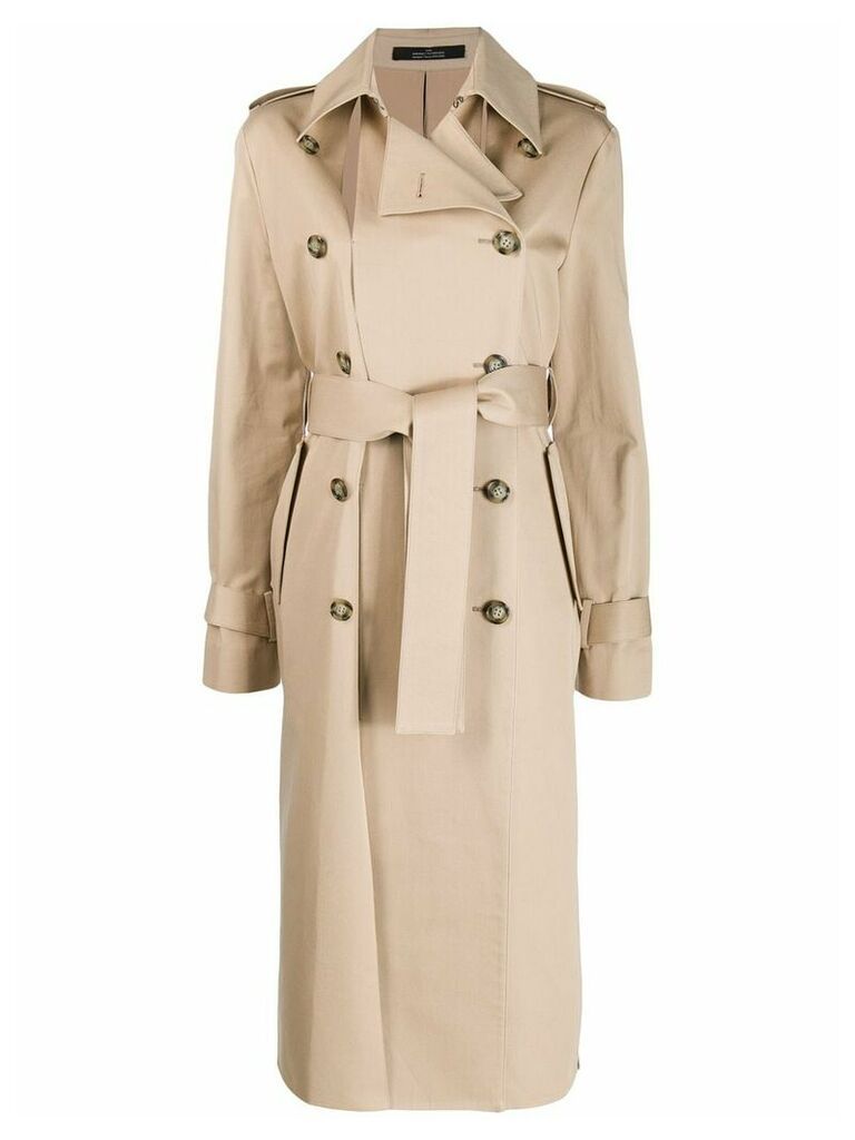 Rokh double breasted trench coat - NEUTRALS