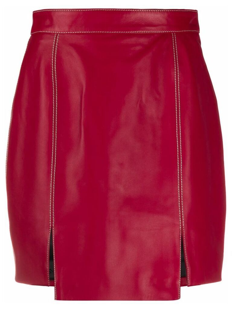 Kirin front slits high-waisted skirt - Red