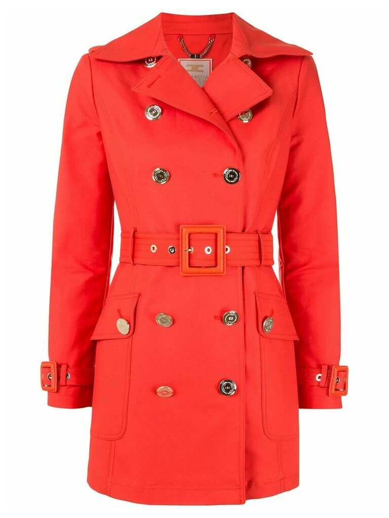 Elisabetta Franchi belted double-breasted coat - Red