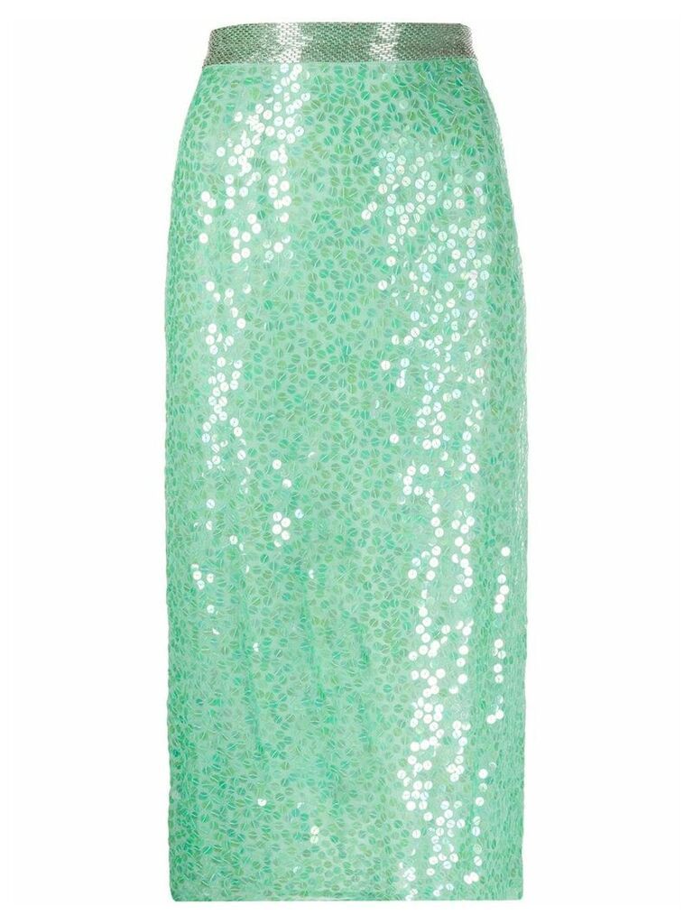 The Attico sequinned pencil skirt - Green