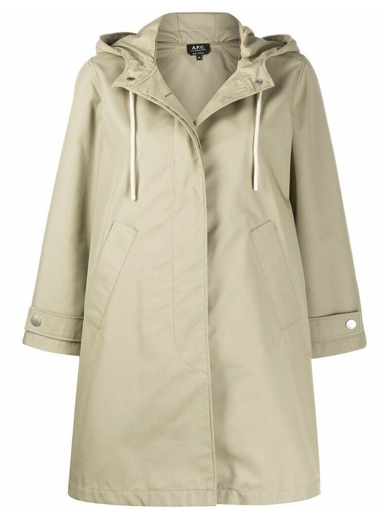 A.P.C. oversized hooded coat - NEUTRALS