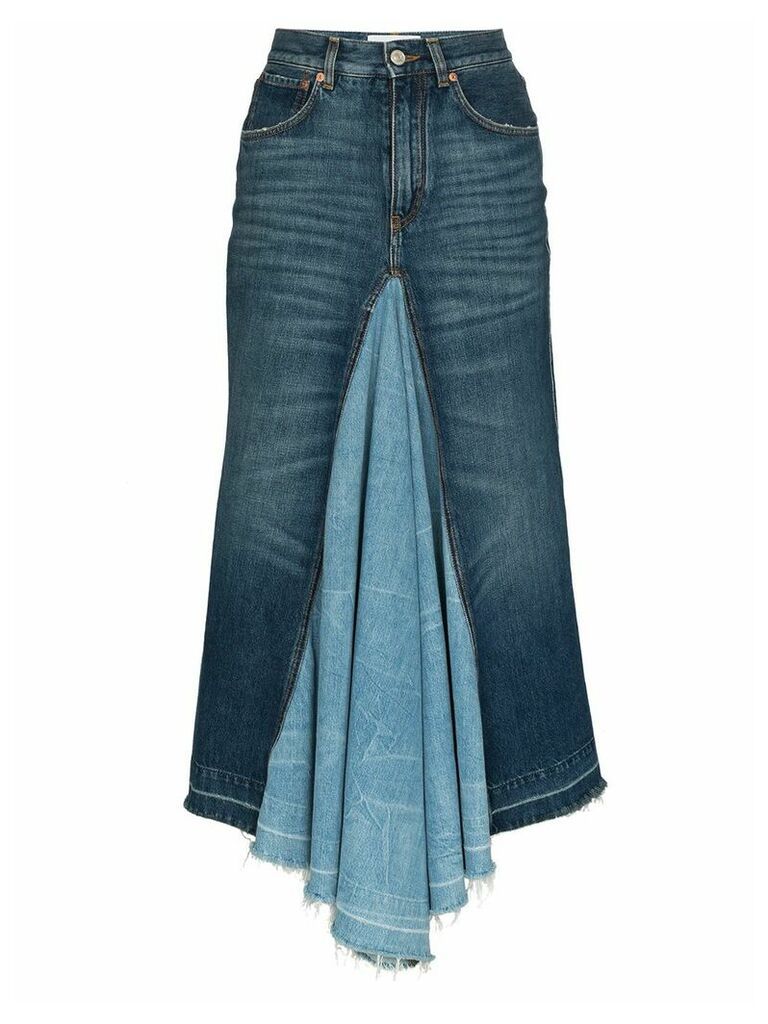 Givenchy contrast panel denim midi skirt - Blue