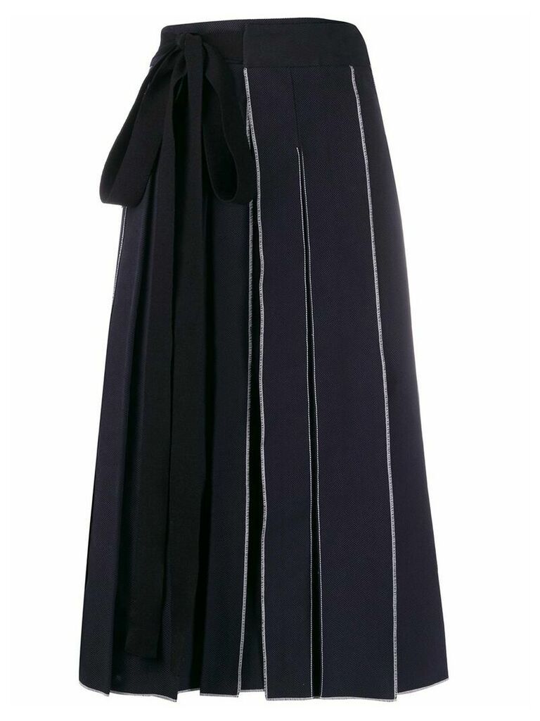 Sara Lanzi tie-fastening pleated skirt - Blue