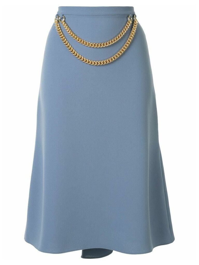 0711 chain detail skirt - Blue