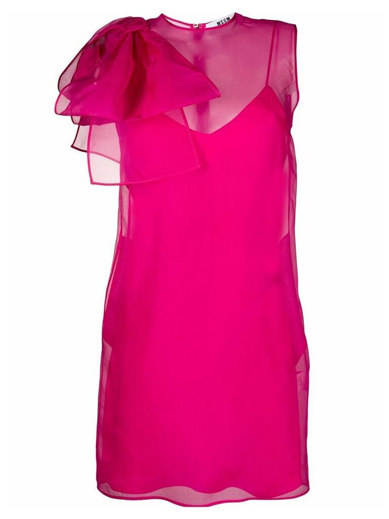 MSGM bow-shoulder sleeveless dress - PINK