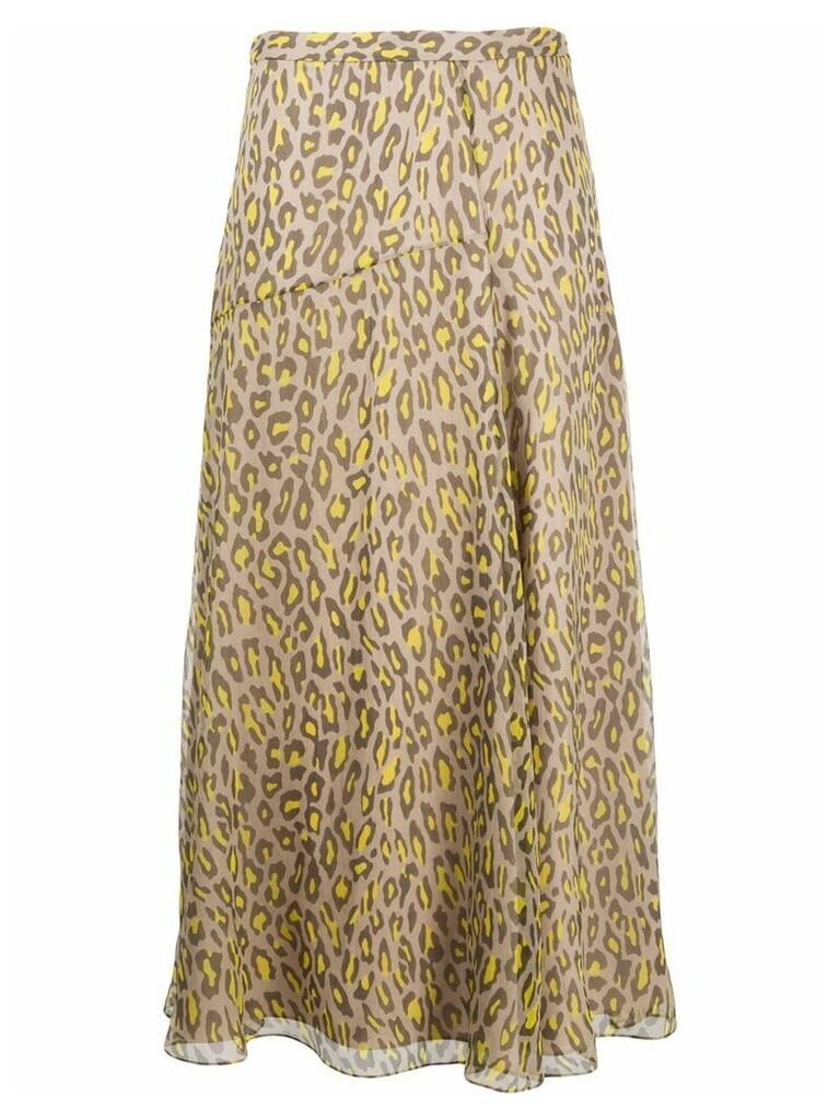 Theory leopard-print silk skirt - Neutrals