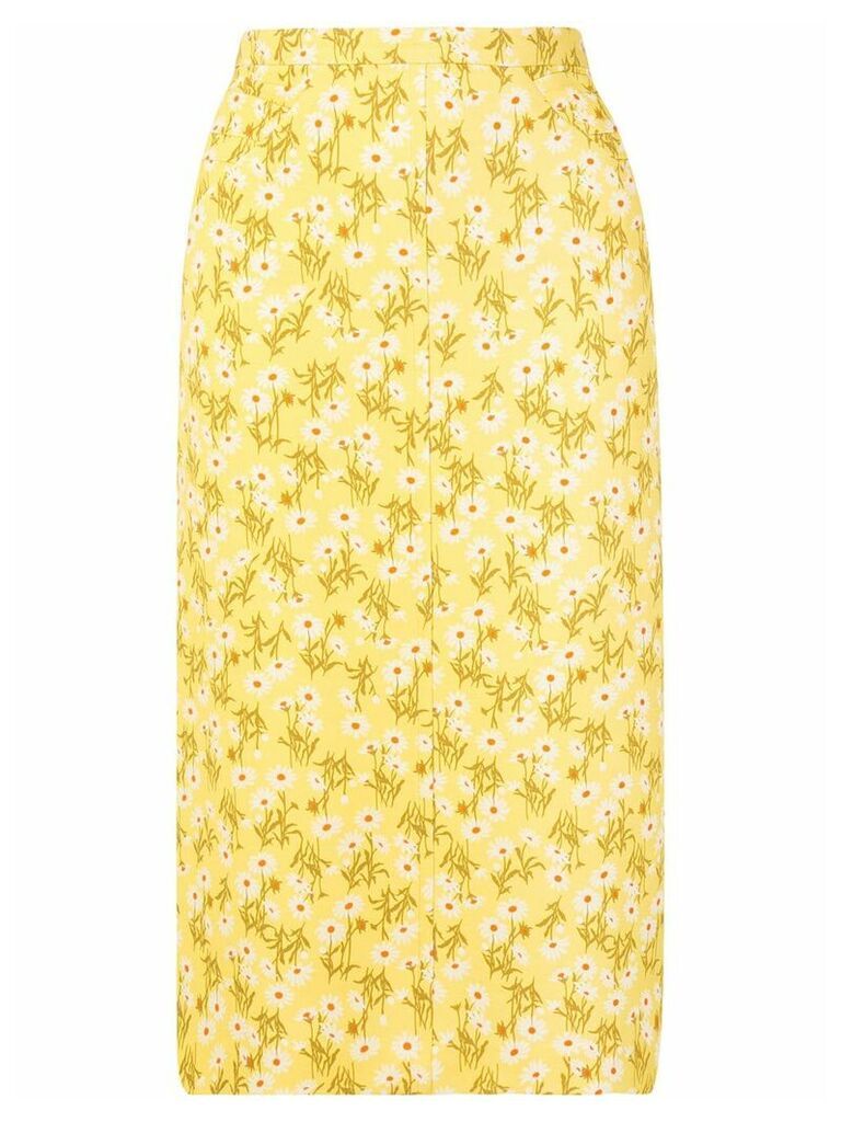 Nº21 floral midi skirt - Yellow