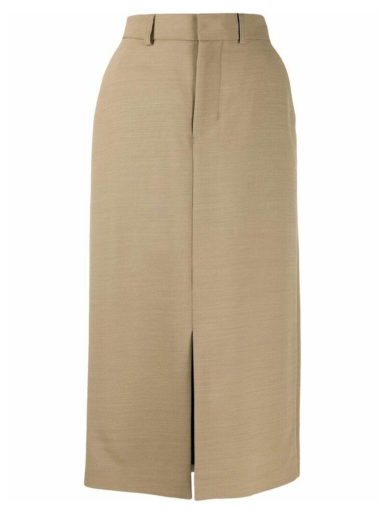 AMI front slit straight skirt - Neutrals