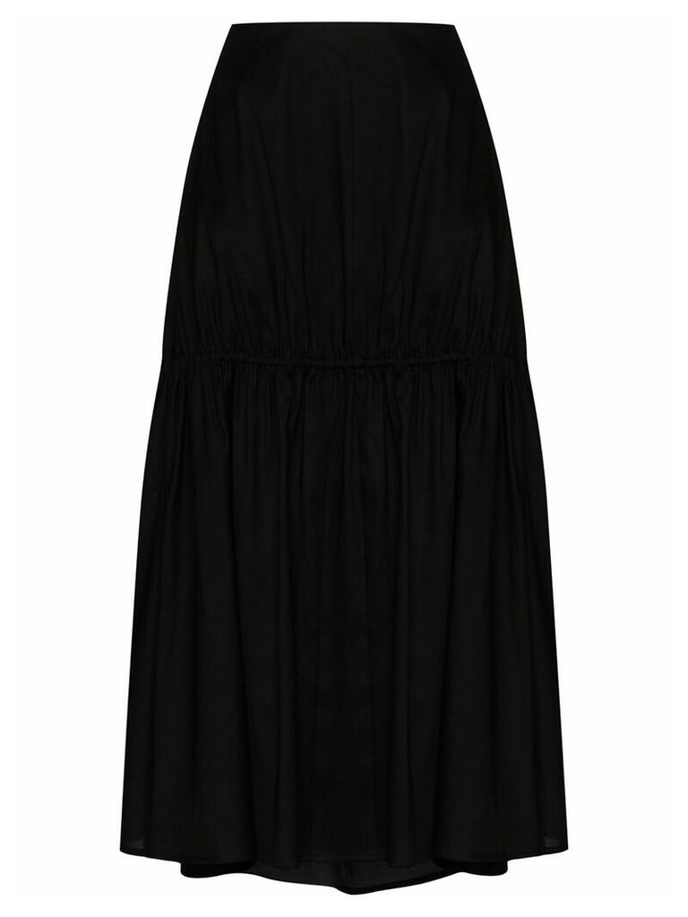 Totême Anzio gathered mid-length skirt - Black