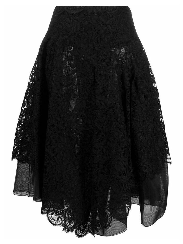 Ermanno Scervino asymmetric flared skirt - Black