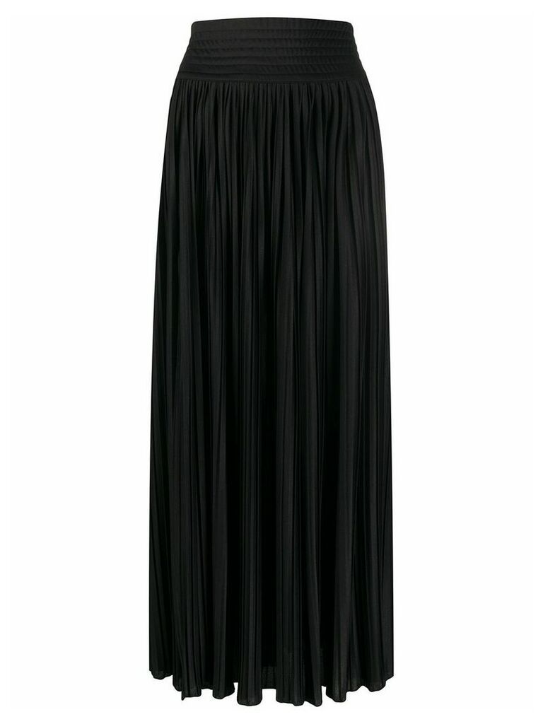 Balmain pleated side-slit skirt - Black