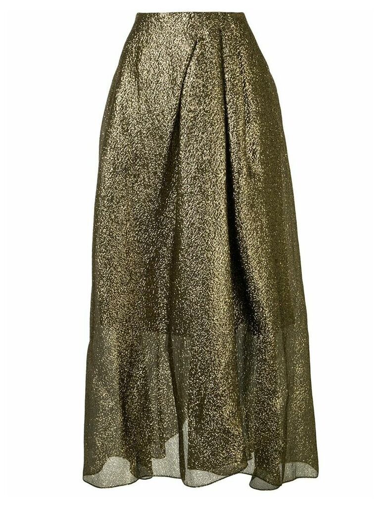 Roland Mouret A-line metallic skirt - GOLD