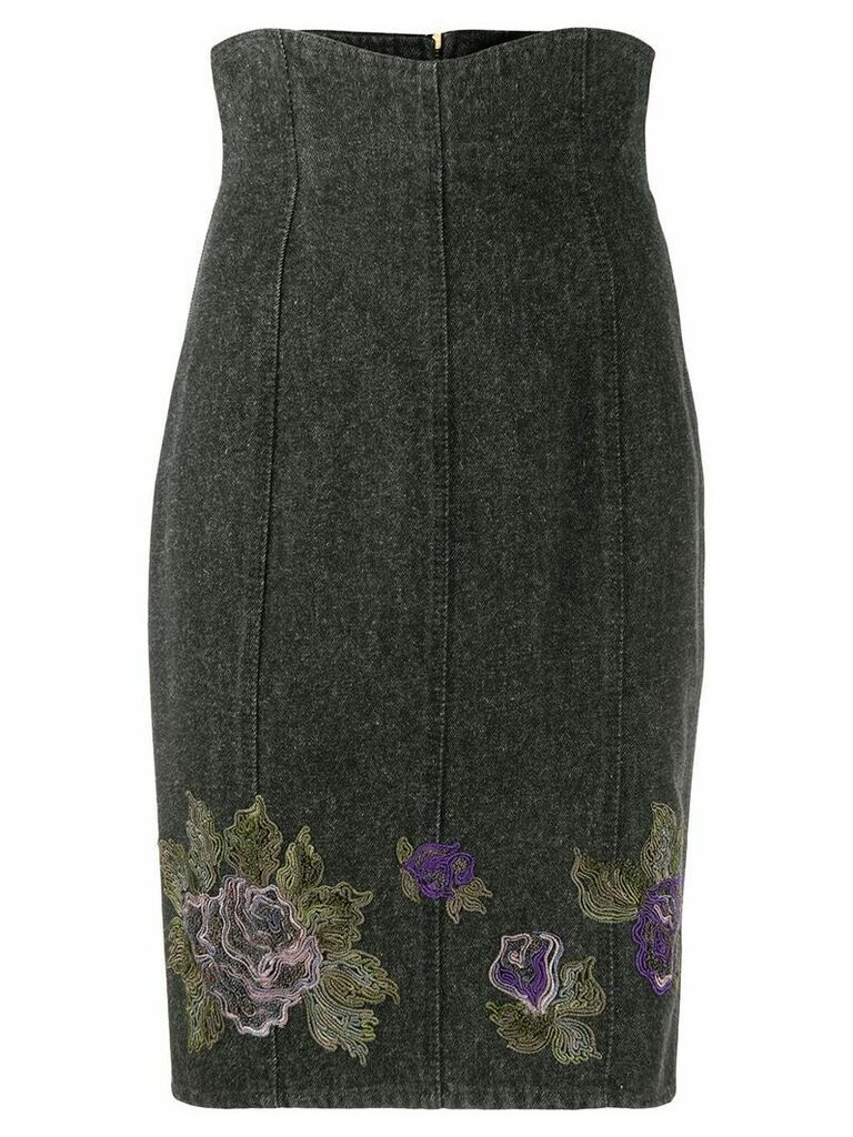 A.N.G.E.L.O. Vintage Cult 1990s flower motif denim skirt - Grey