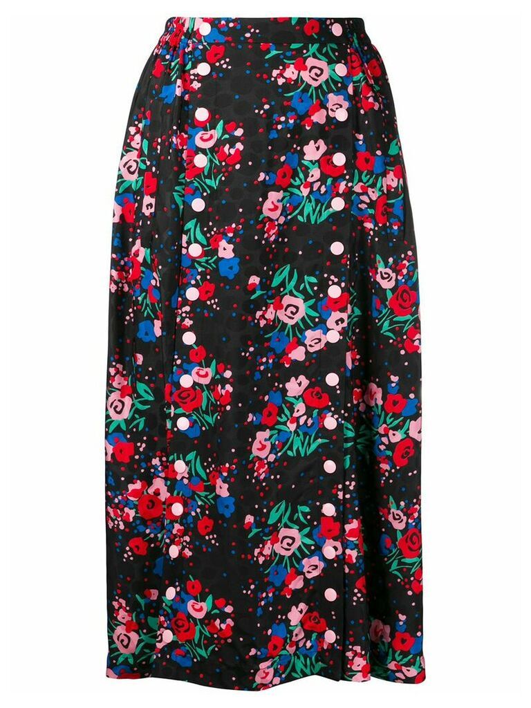 Marc Jacobs buttoned floral skirt - Black