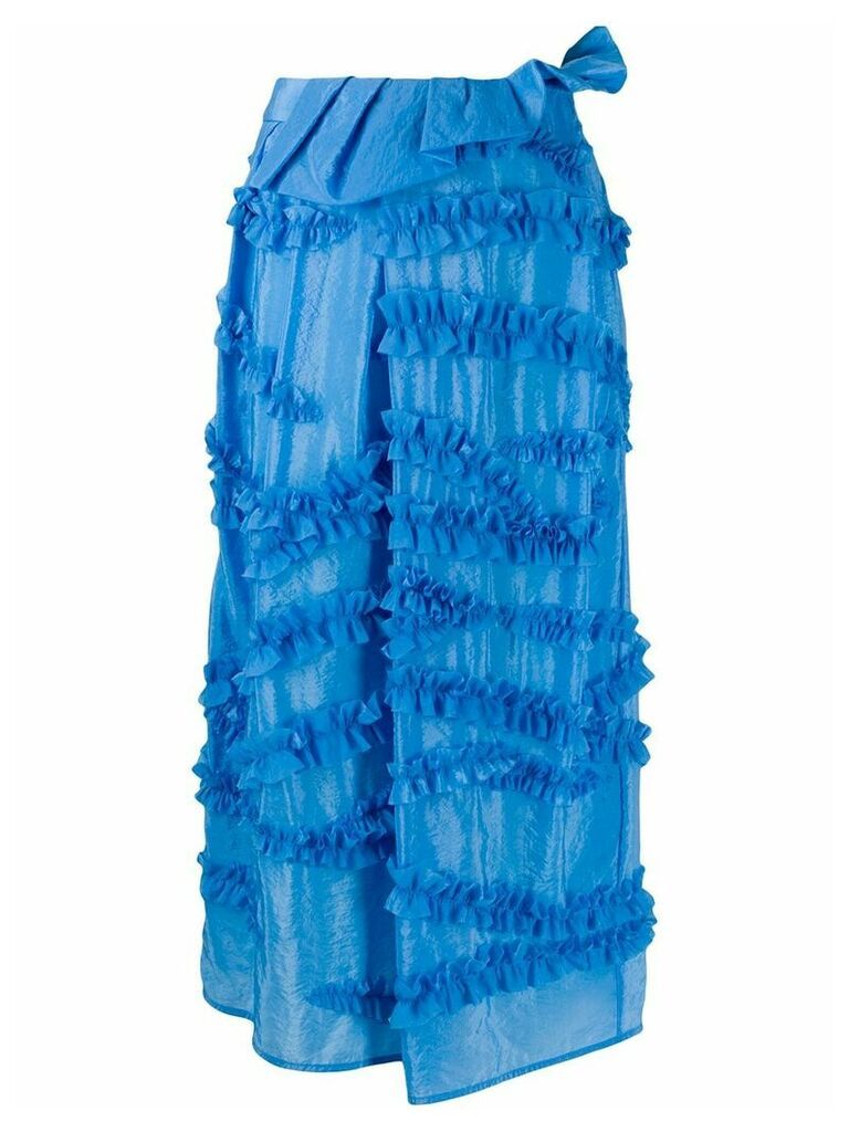 Christian Wijnants ruffle applique skirt - Blue