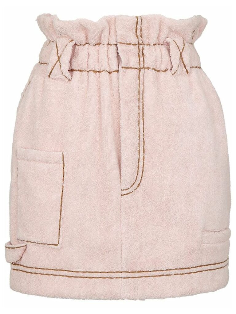Fendi paperbag denim skirt - PINK