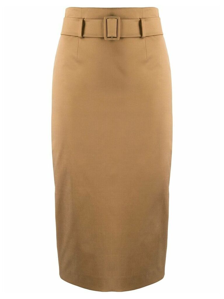 Alberto Biani high-waisted belted pencil skirt - Neutrals