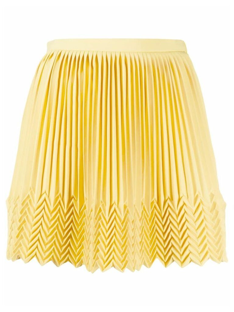 Marco De Vincenzo zigzag hem pleated skirt - Yellow