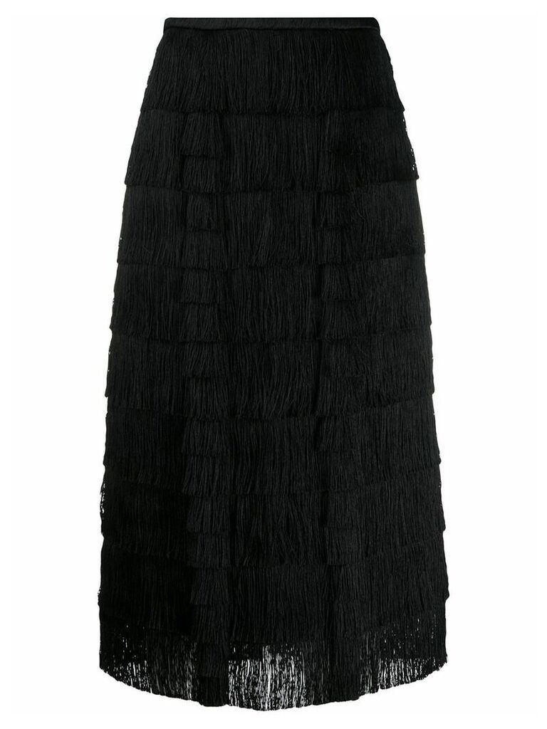 Marco De Vincenzo layered fringe skirt - Black