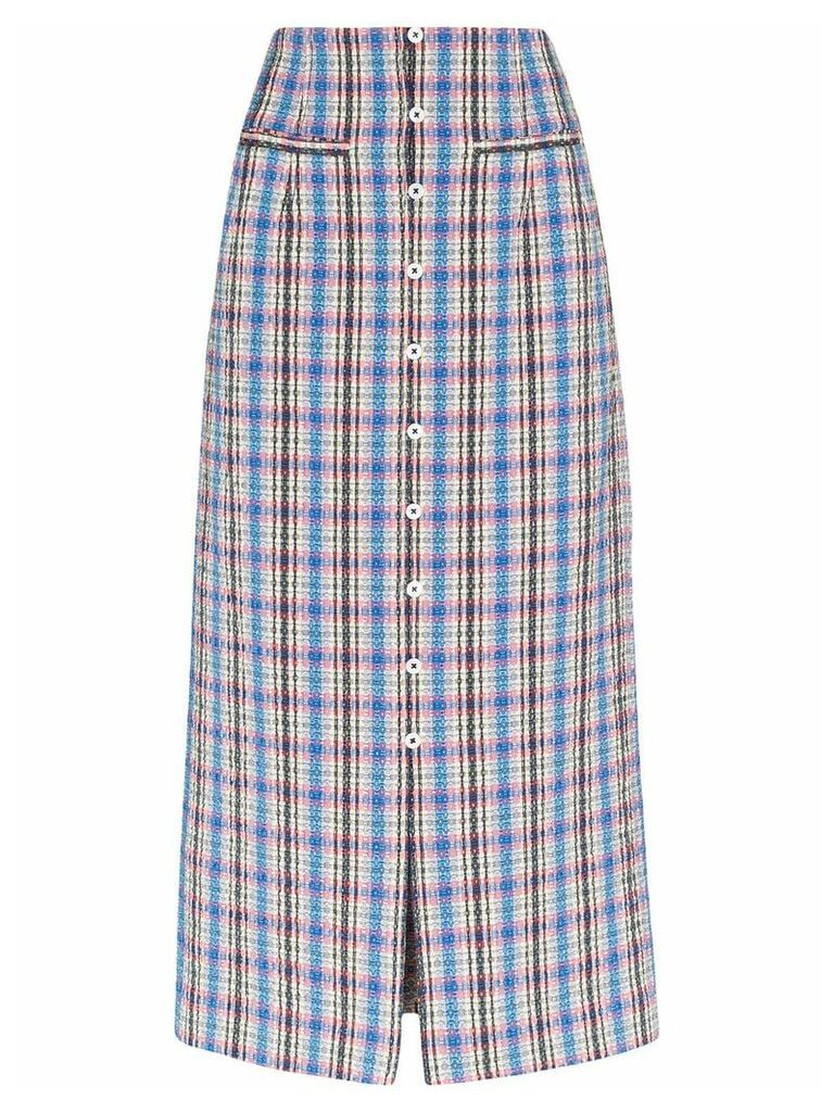 Rosie Assoulin plaid pencil skirt - Blue