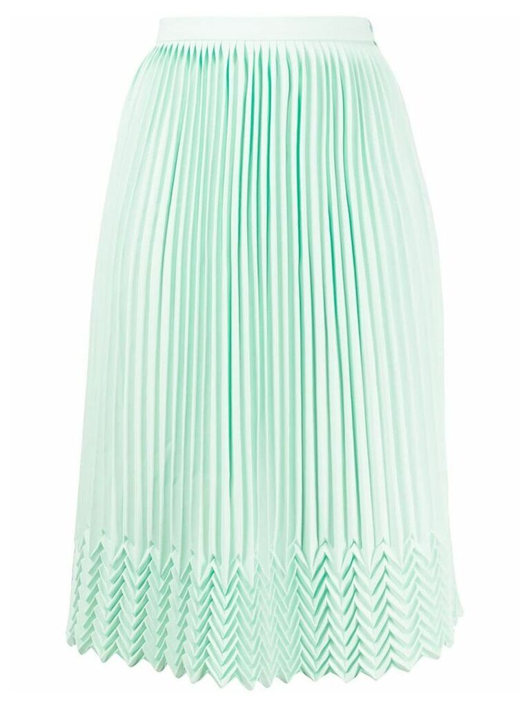 Marco De Vincenzo chevron detail pleated skirt - Green