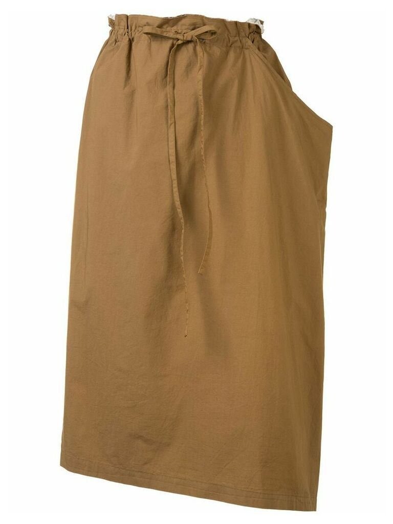 Y's asymmetric midi skirt - Brown