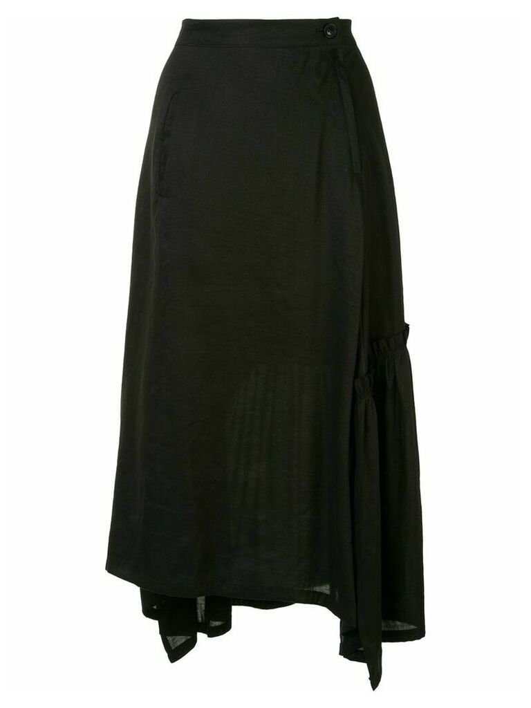 Y's high-waisted wrap skirt - Black