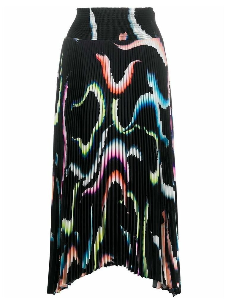 A.L.C. abstract print pleated skirt - Blue