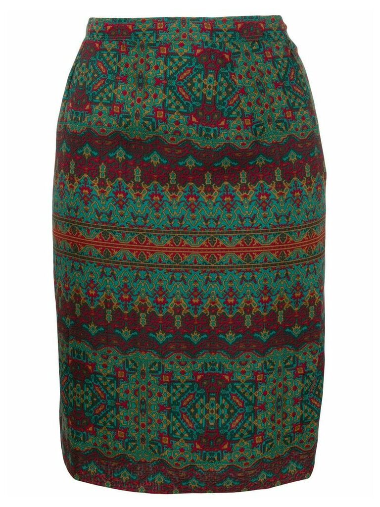 Yves Saint Laurent Pre-Owned patterned skirt - Green