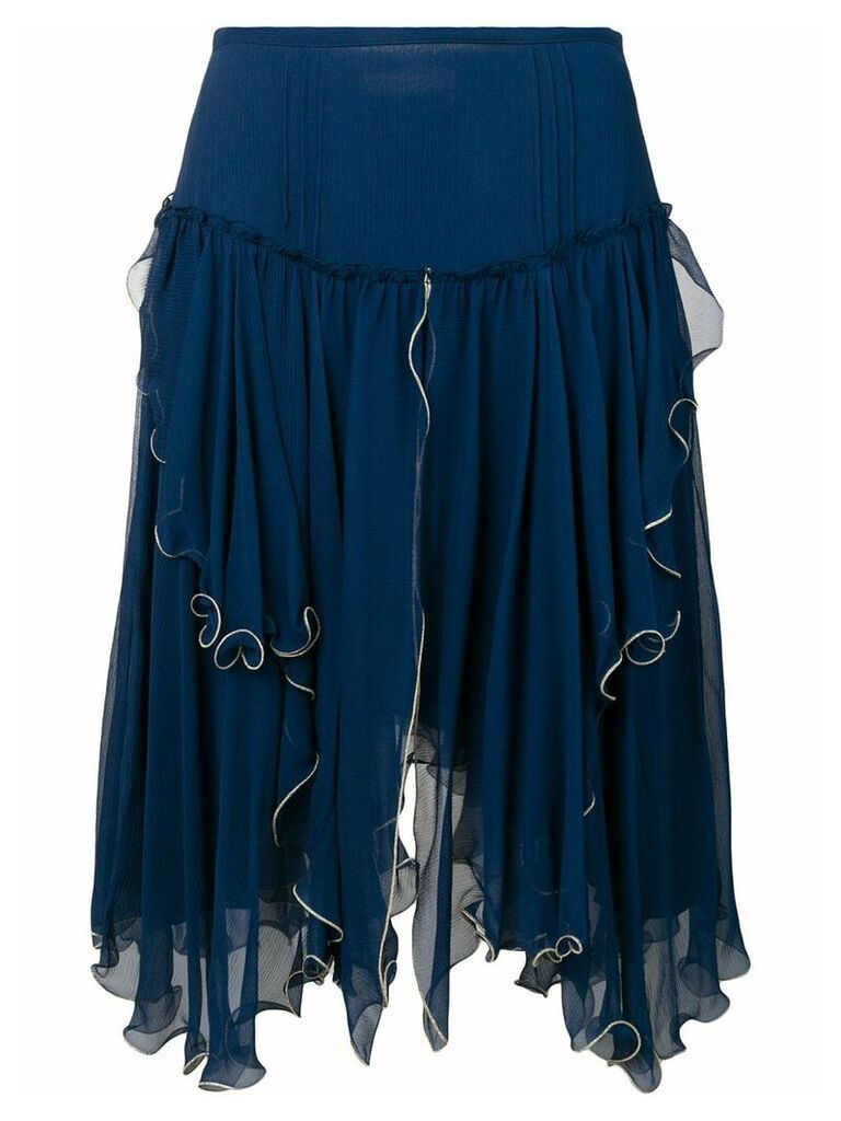 See by Chloé layered asymmetric skirt - Blue