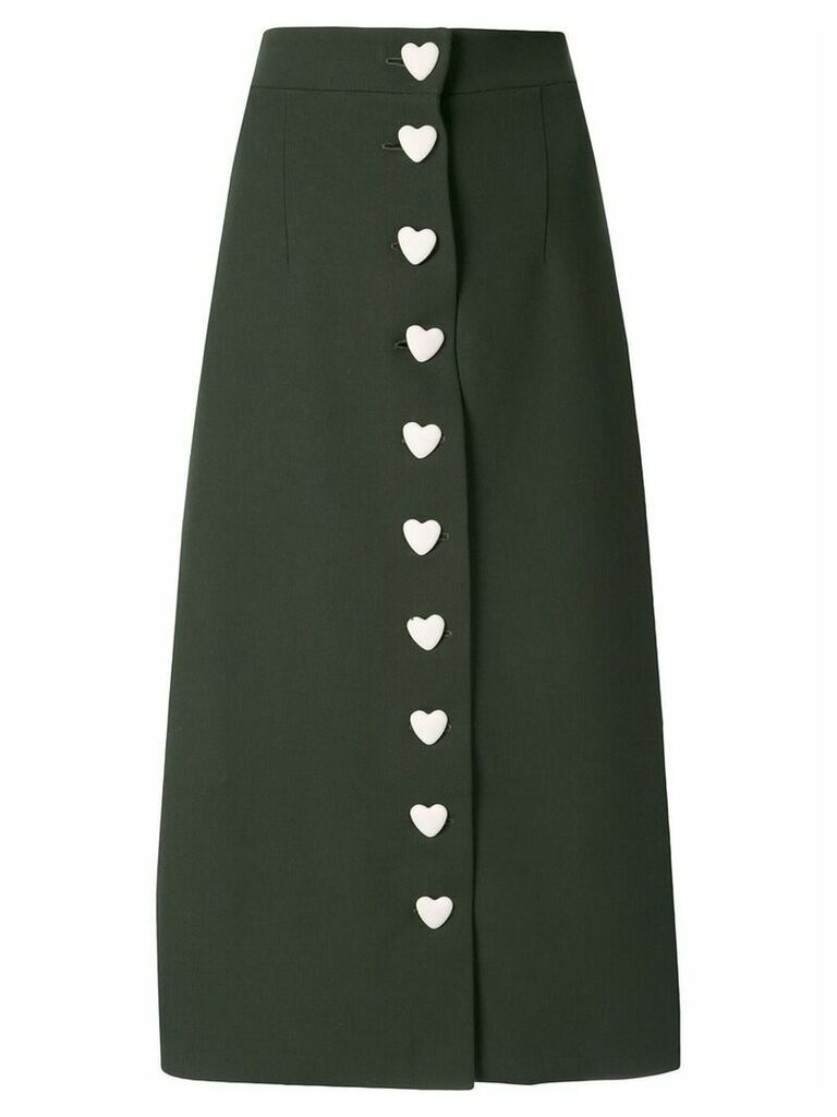 George Keburia heart button-down skirt - Green