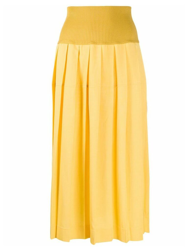 Peter Do two-tone pleated skirt - Yellow