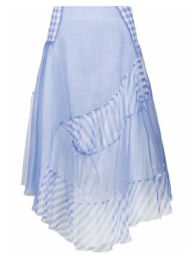 Ermanno Scervino panelled asymmetric skirt - Blue