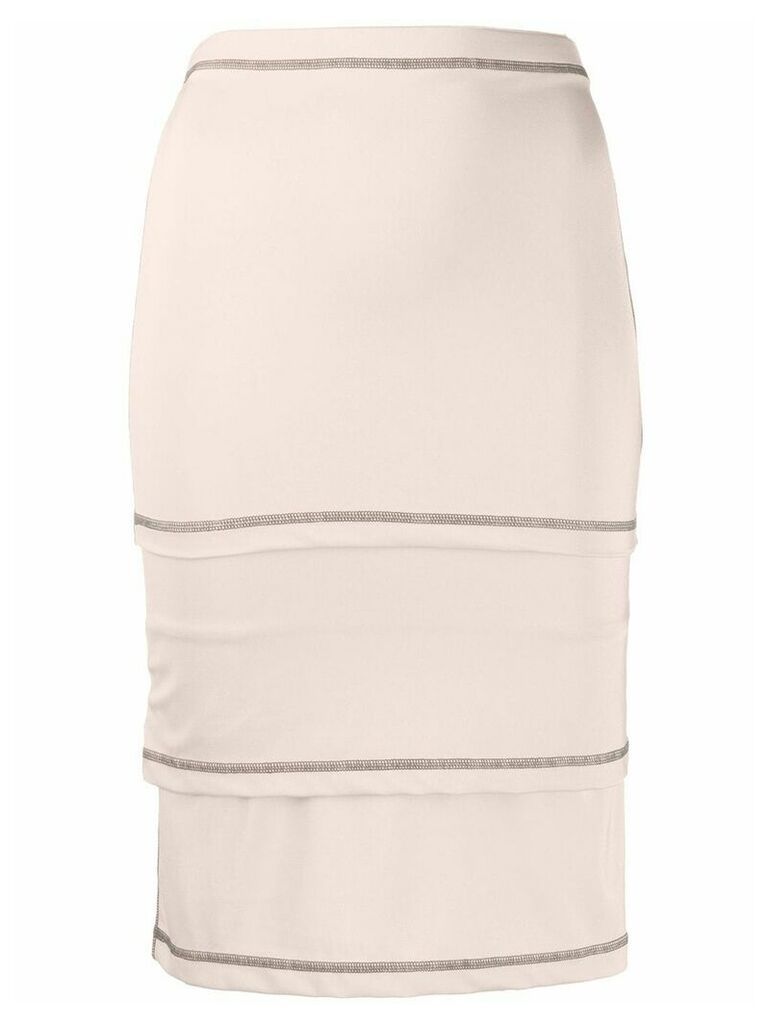 Y/Project layered wrap pencil skirt - NEUTRALS