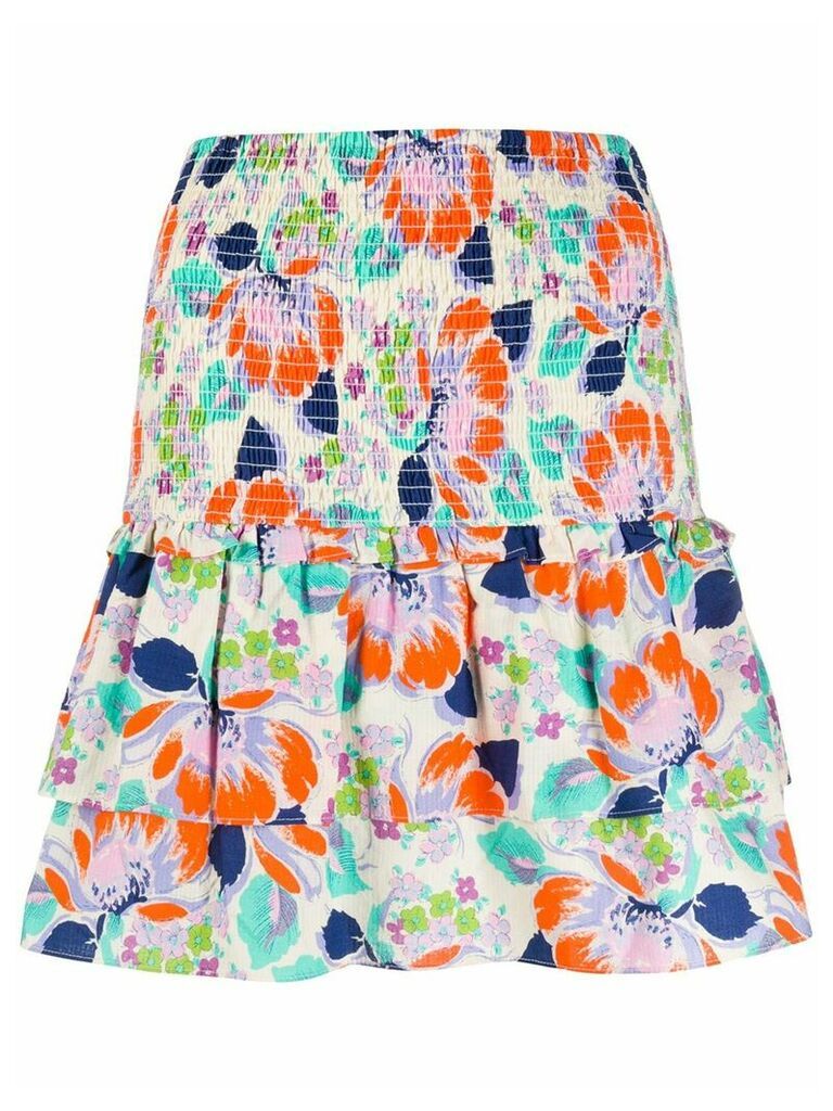 Cecilie Copenhagen Tess floral-print cotton skirt - ORANGE
