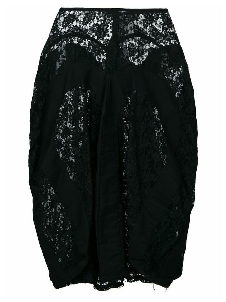 Junya Watanabe Comme des Garçons Pre-Owned draped lace skirt - Black