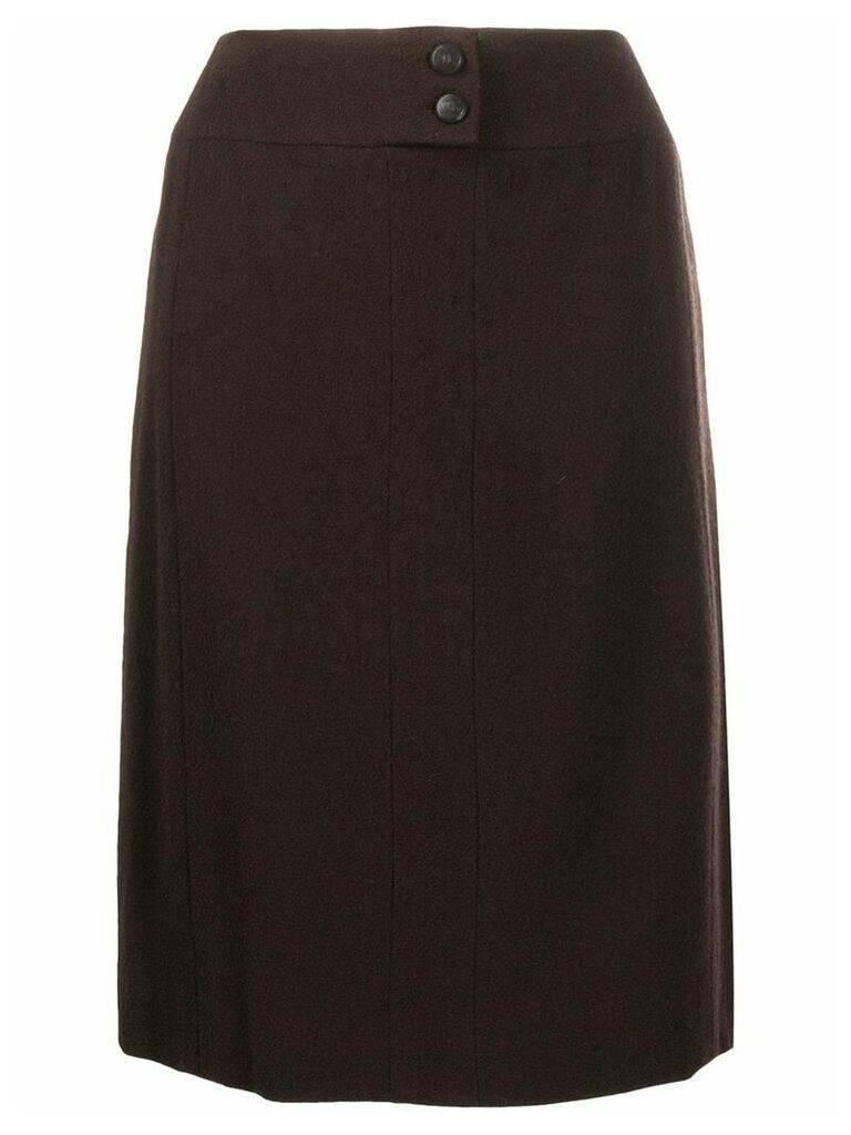 Chanel Pre-Owned straight-fit knee-length skirt - Brown