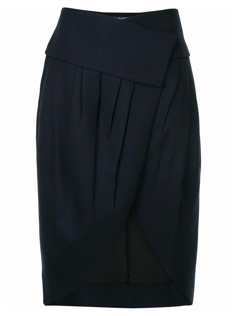 Jacquemus asymmetric pleated skirt - Black