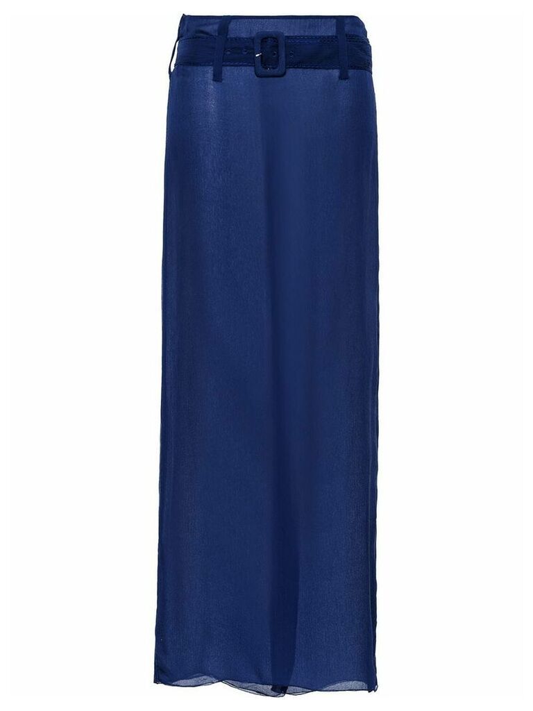 Prada chiffon sheer long skirt - Blue