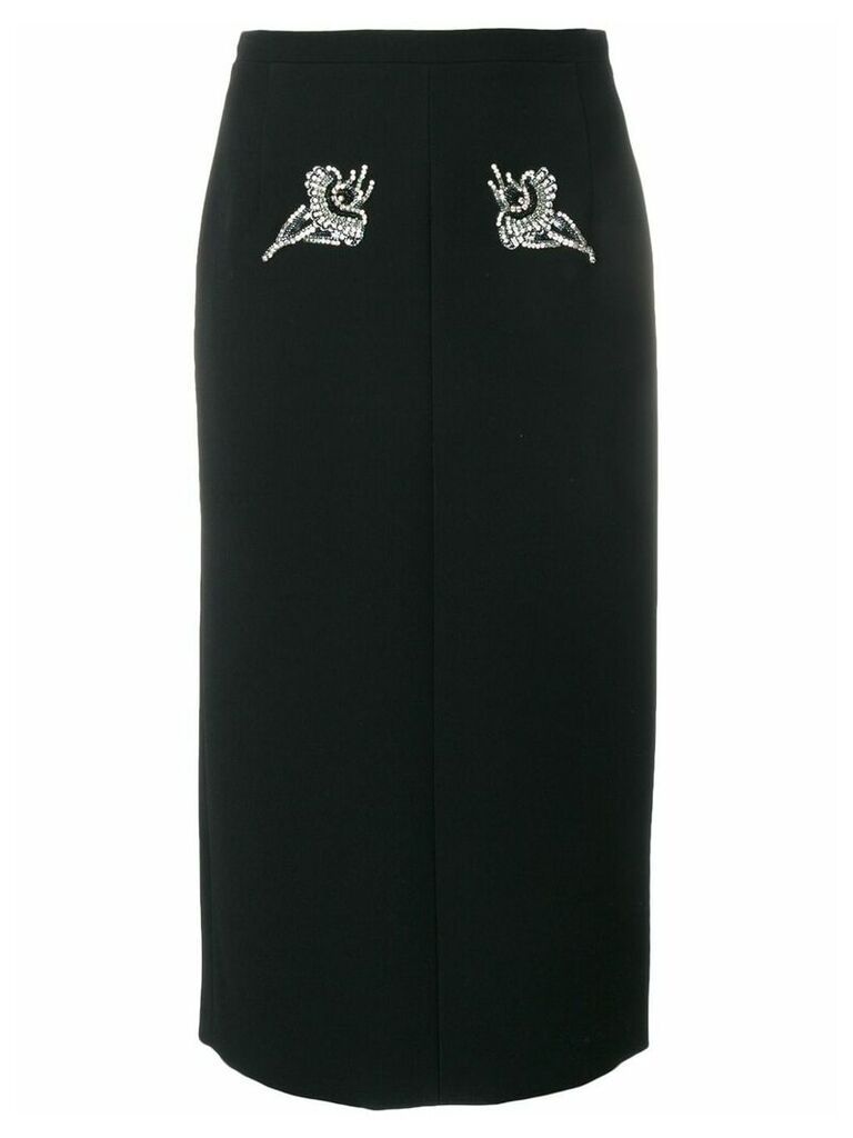 Nº21 crystal embellished skirt - Black