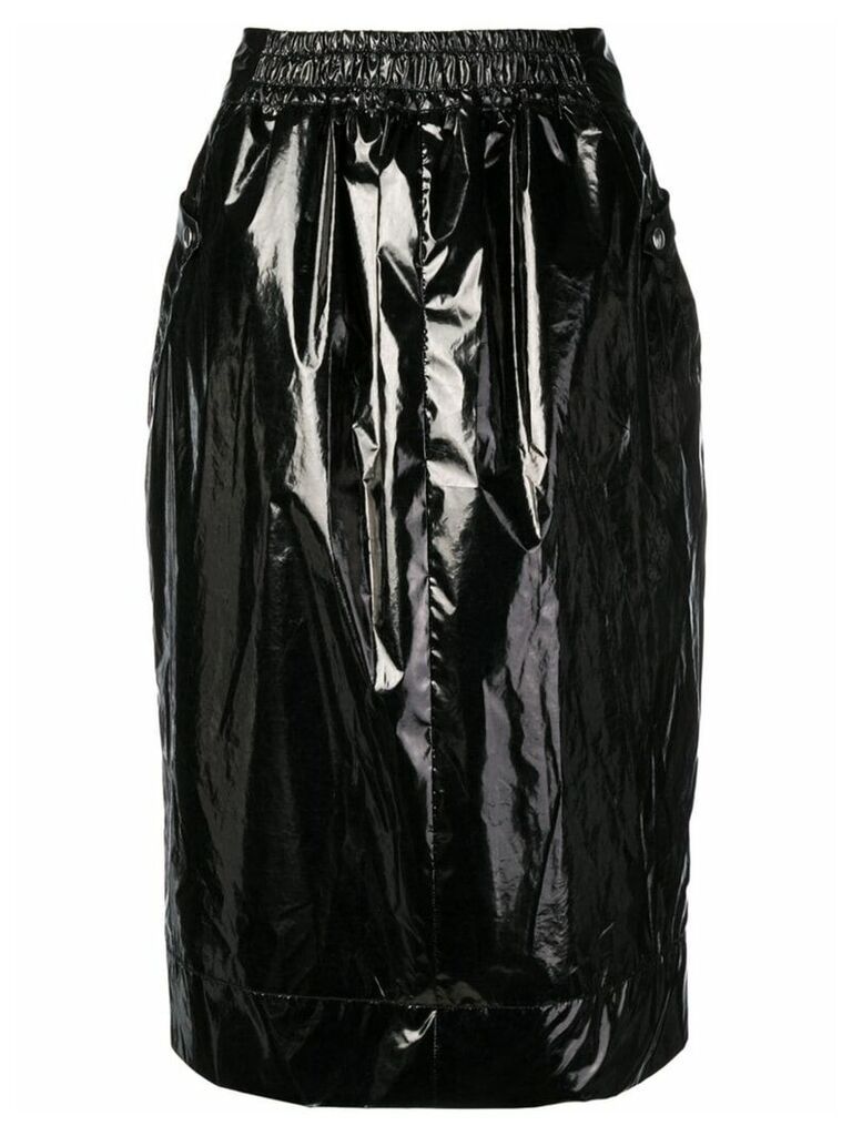 Kwaidan Editions varnished midi skirt - Black