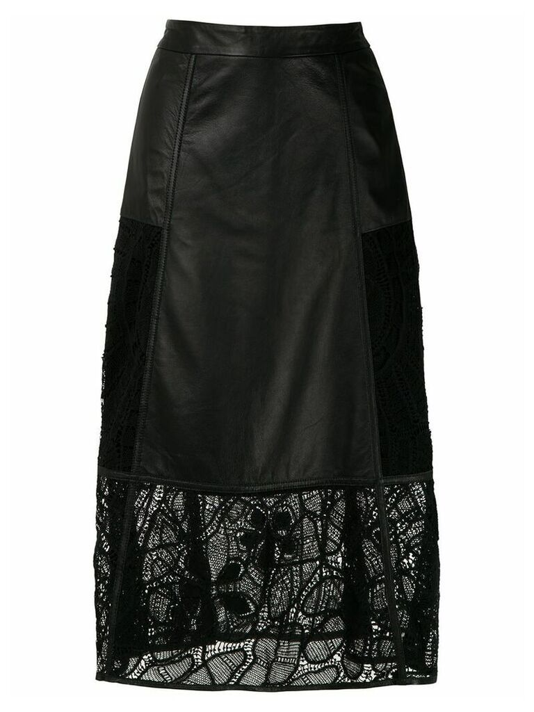 Martha Medeiros Renascença midi leather skirt - Black