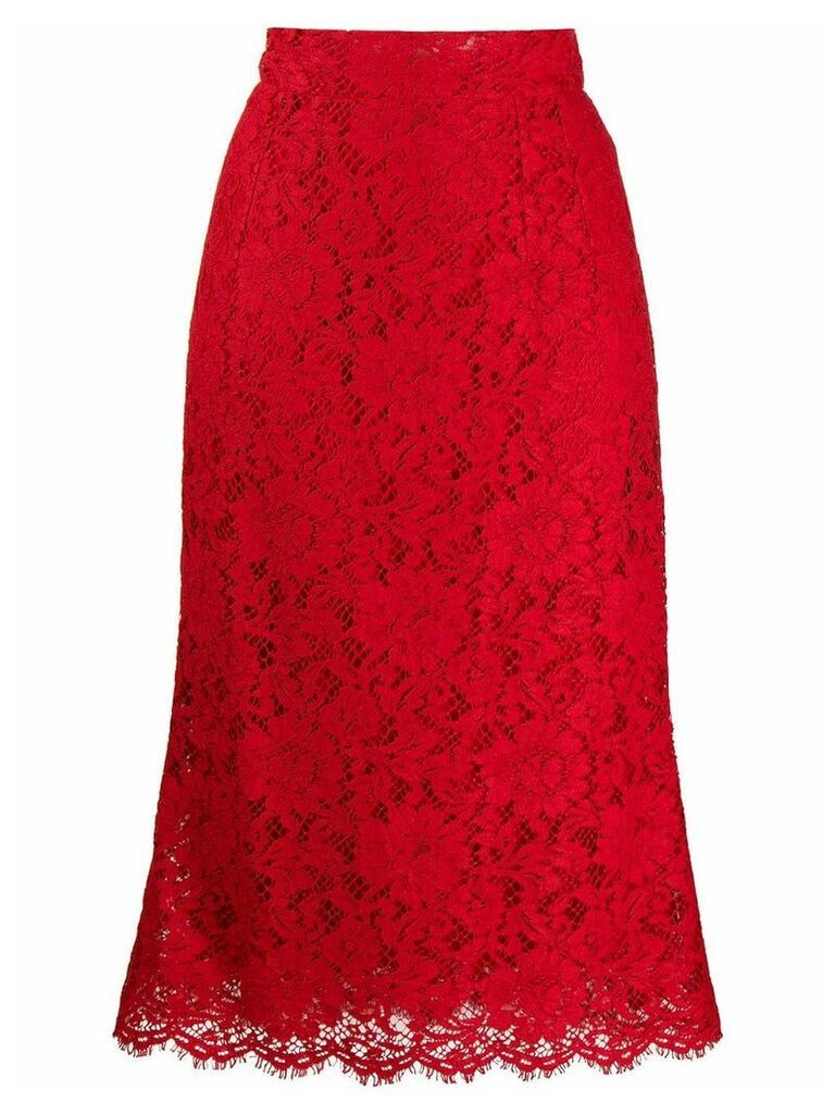 Dolce & Gabbana lace midi skirt - Red