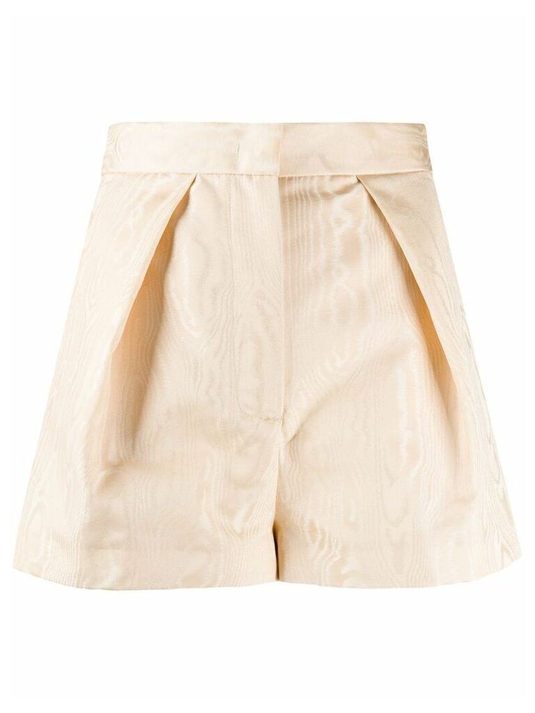 Pt01 high-waisted pleated detail shorts - Neutrals