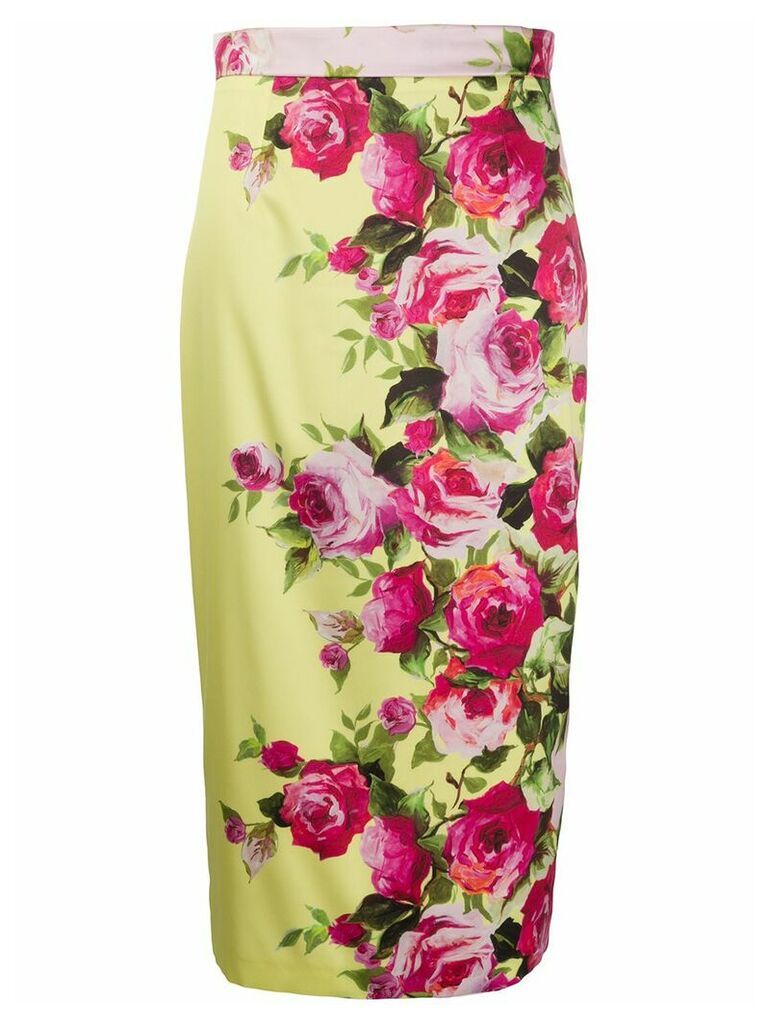 Blumarine floral printed pencil skirt - PINK